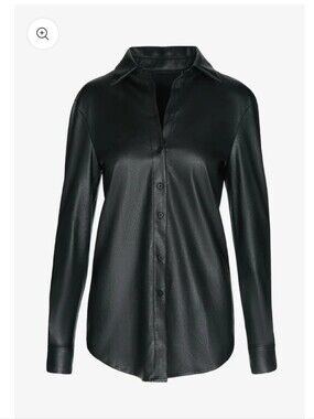  Commando Lightweight Faux Leather Oversized Button Down Shirt